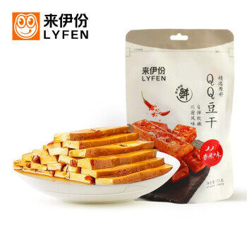 LYFEN QQ Dried Bean Curd, Spicy Flavor 来伊份 QQ豆干(麻辣味)125g / 4.41oz