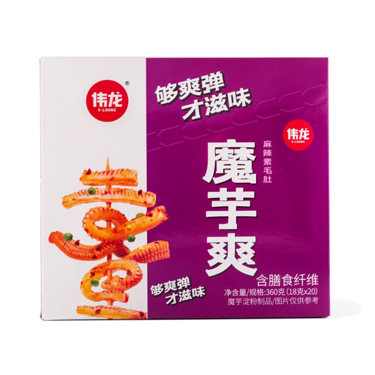 V-Loong Konjac, Hot and Spicy Flavor 350 g 伟龙 魔芋爽麻辣味,Spicy Strip Konjac Snacks, Chinese Special Food, Low Calorie, for Vegetarians
