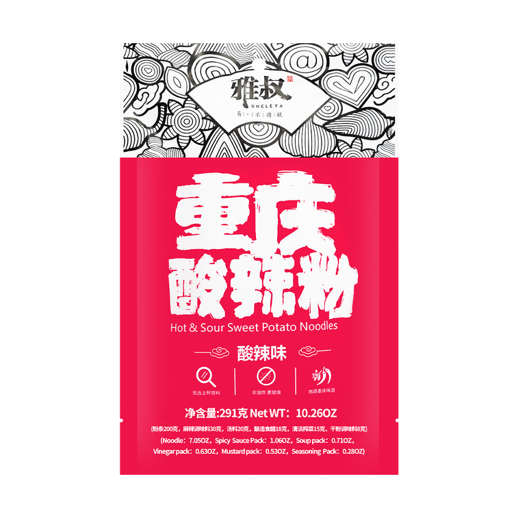 YaShu Chongqing Hot & Sour Sweet Photo Noodles 雅叔 重庆酸辣粉 291g / 10.26oz