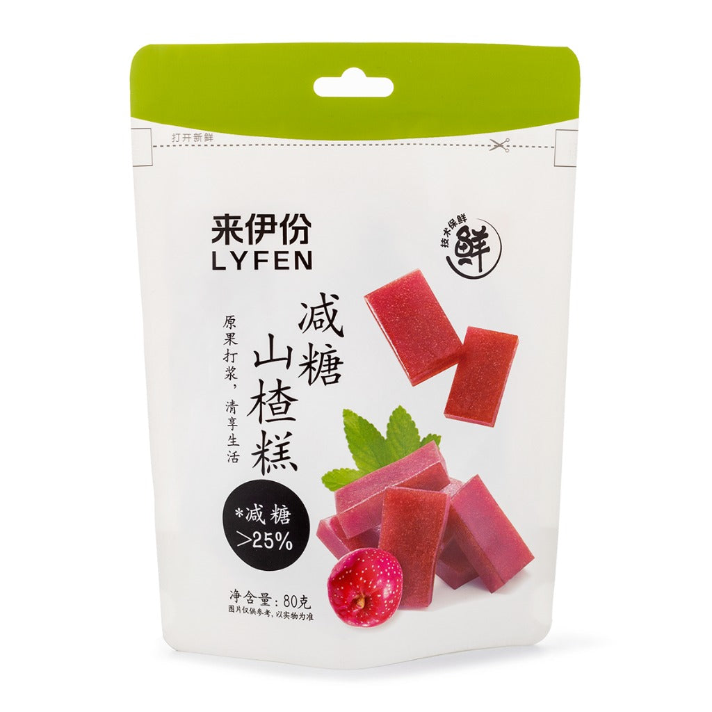 LYFEN Dried Hawthorn Cake, Reduced Sugar 来伊份 减糖山楂糕 80g / 2.82oz