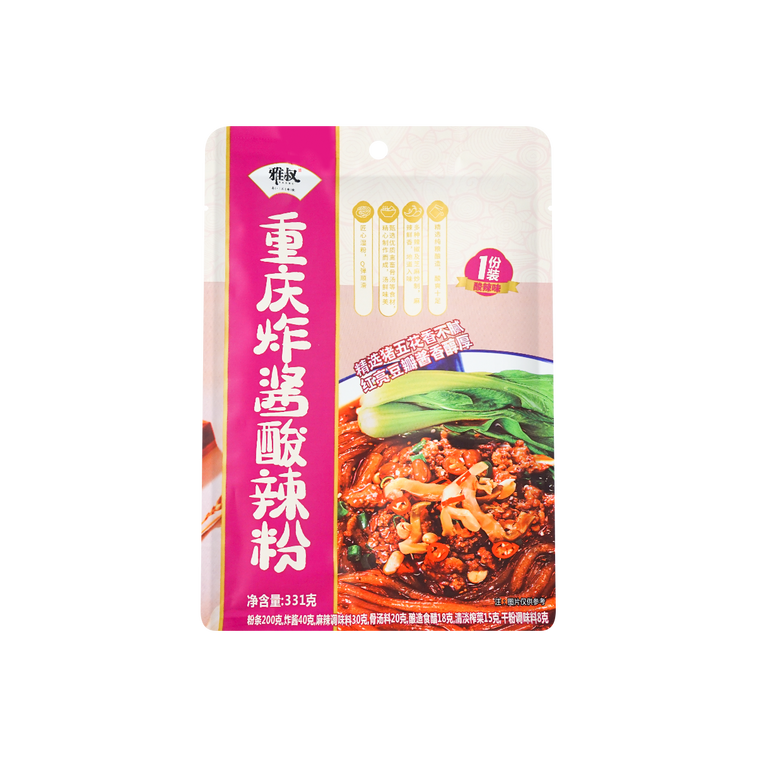 YaShu Chongqing Fried Sauce Hot & Sour Sweet Photo Noodles 雅叔 炸酱酸辣粉 331g / 11.67oz